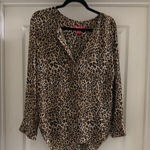 Catherine Malandrino leopard print Buttoned Blouse with Mandarin Collar